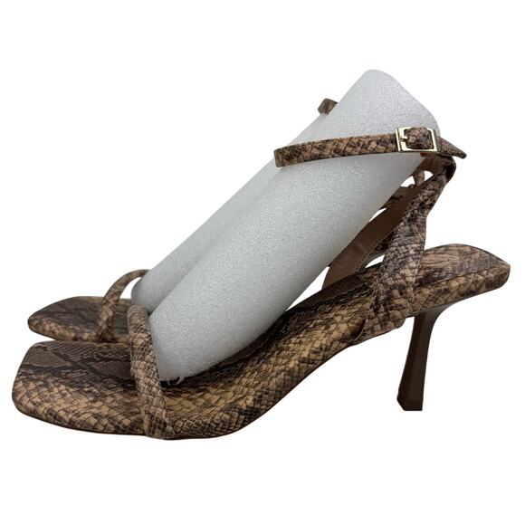 NEW YORK & CO ASHLYN SNAKE PRINT SQUARE TOE HEELS IN NATURAL NWOB SIZE 11 - Picture 7 of 14